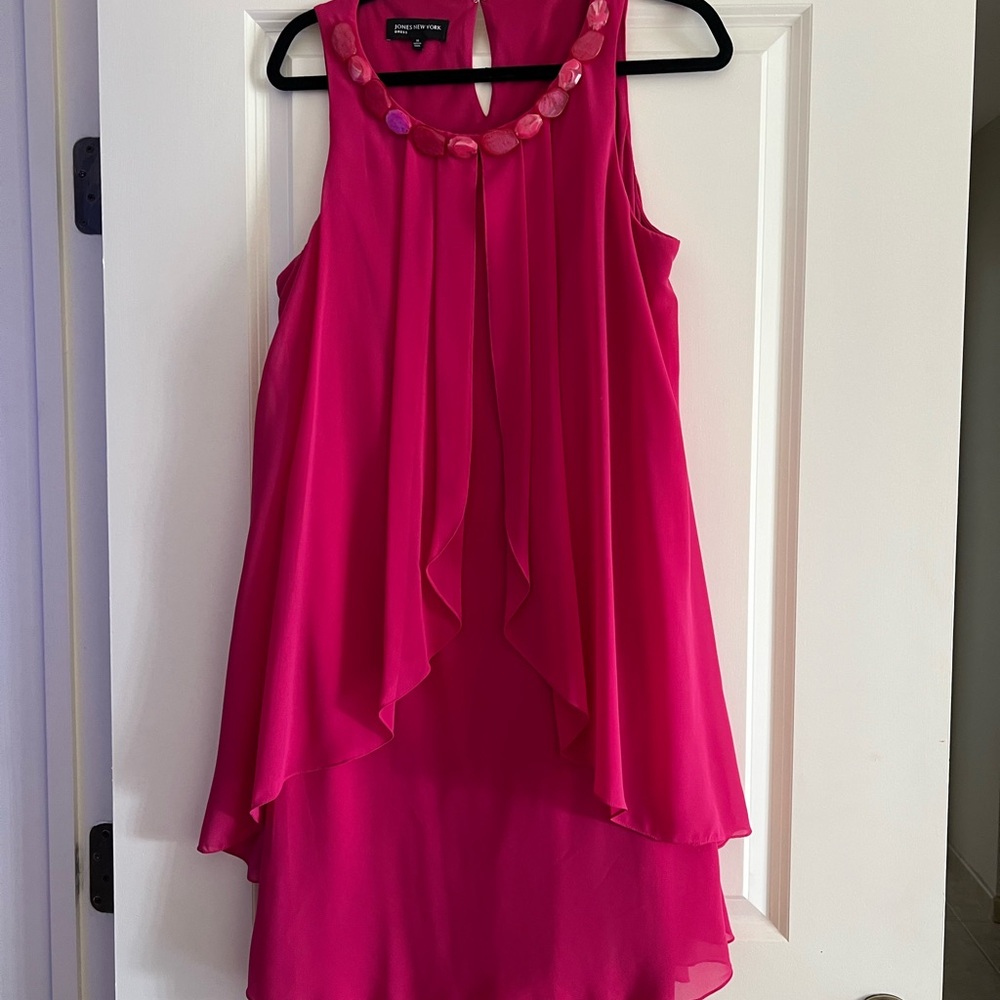 Elegant Pink flowy Sleeveless Dress